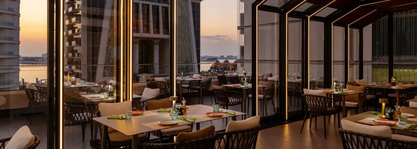 Dining Table view of Aloft Palm Jumeirah Dubai